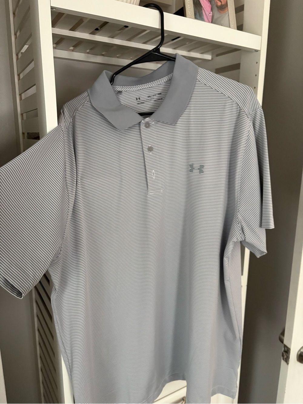 Under Armour Men’s Light Gray Micro-Stripe Polo